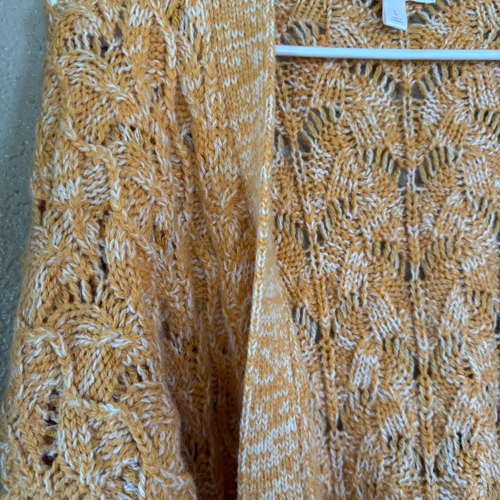 LC‎ Lauren Conrad Orange Chunky Knit Cardigan - Picture 4 of 8